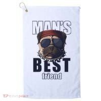 Mans Best Friend Bulldog Funny Dog Lover Golf Towel thumb 0