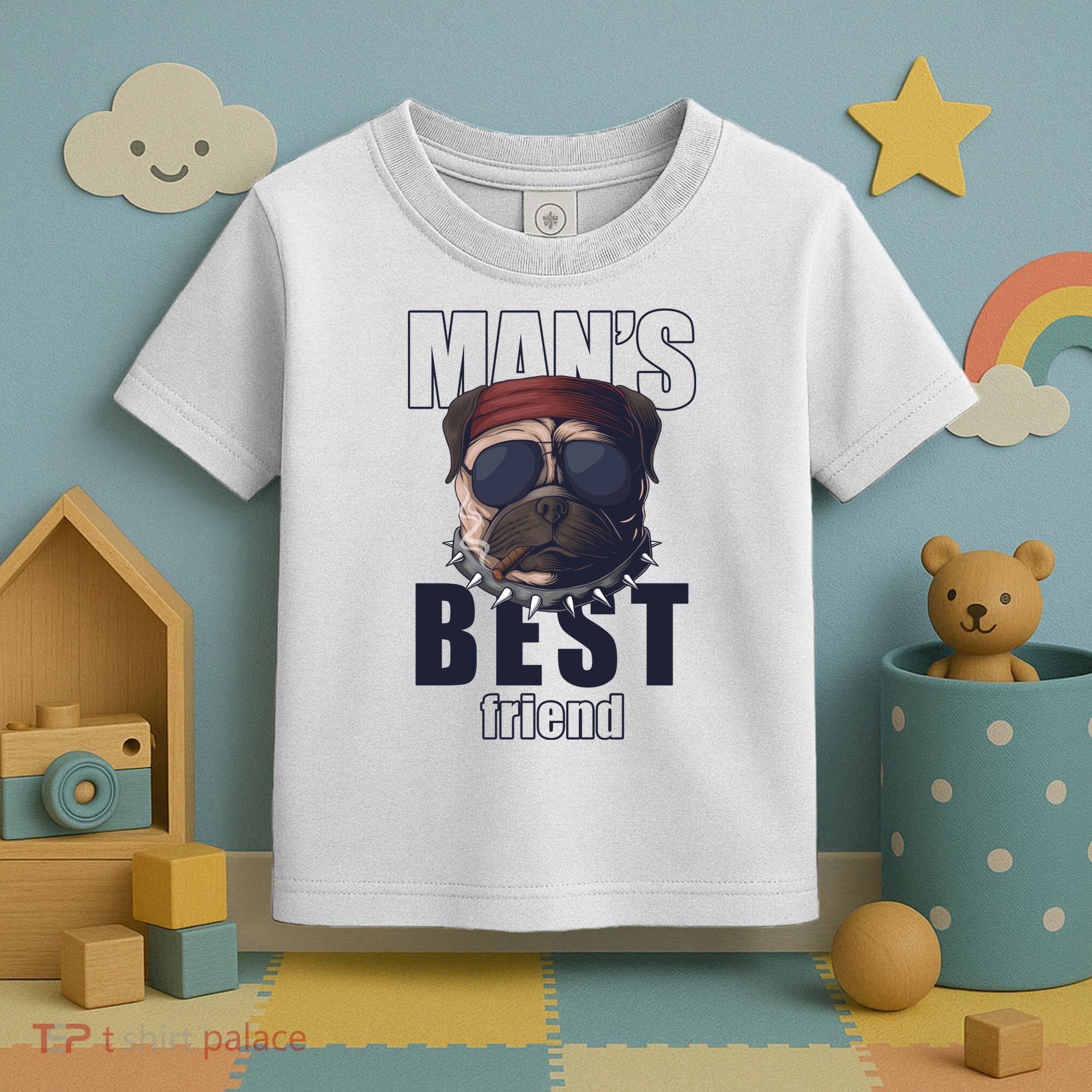 Mans Best Friend Bulldog Funny Dog Lover Toddler T-Shirt