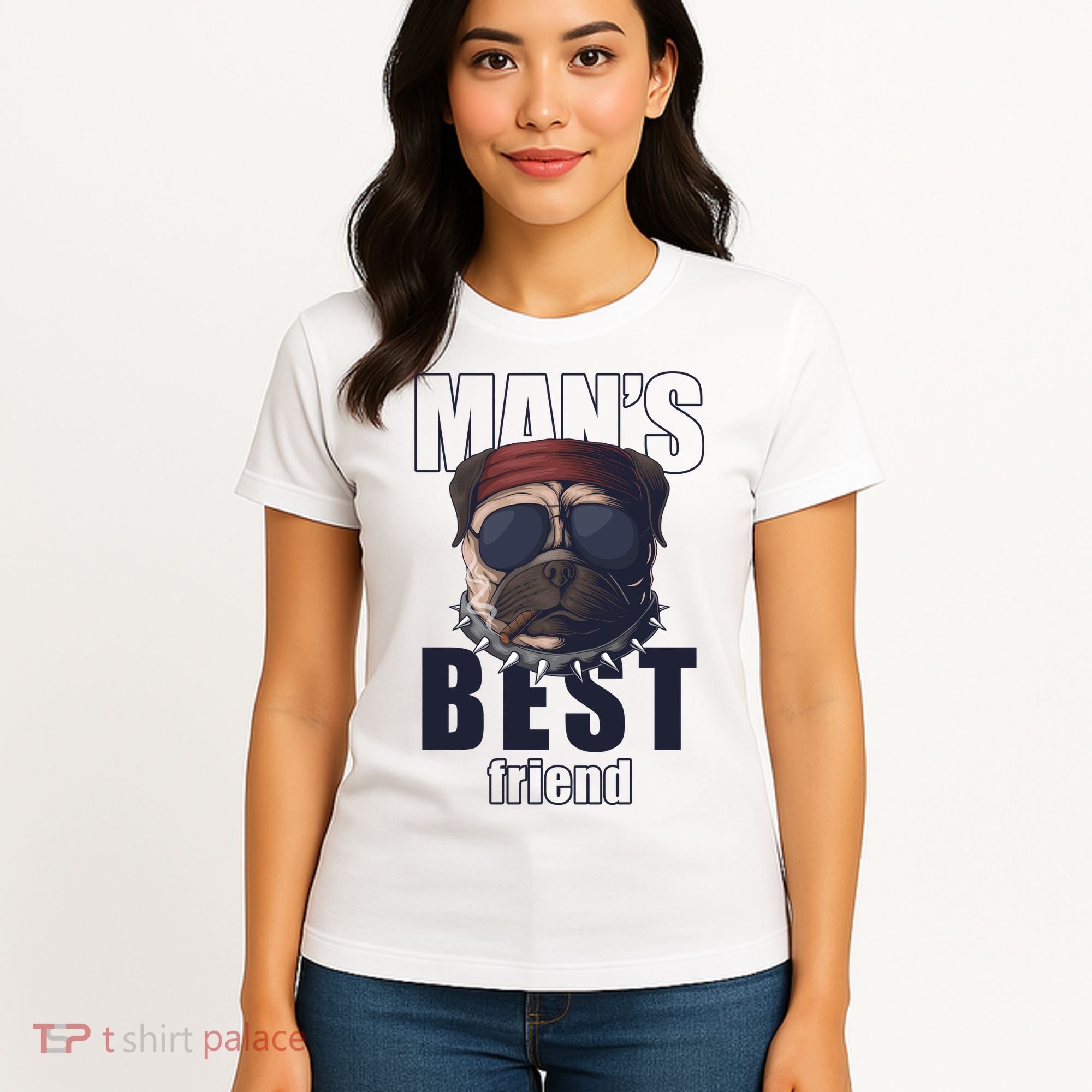Mans Best Friend Bulldog Funny Dog Lover Women's T-Shirt