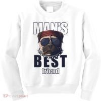Mans Best Friend Bulldog Funny Dog Lover Kids Sweatshirt thumb 0