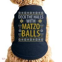 Matzo Balls Funny Hanukkah Theme Holiday Idea Quote Doggie Tank thumb 0