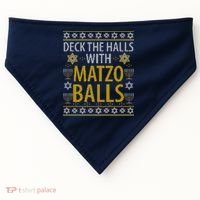Matzo Balls Funny Hanukkah Theme Holiday Idea Quote USA-Made Doggie Bandana thumb 0