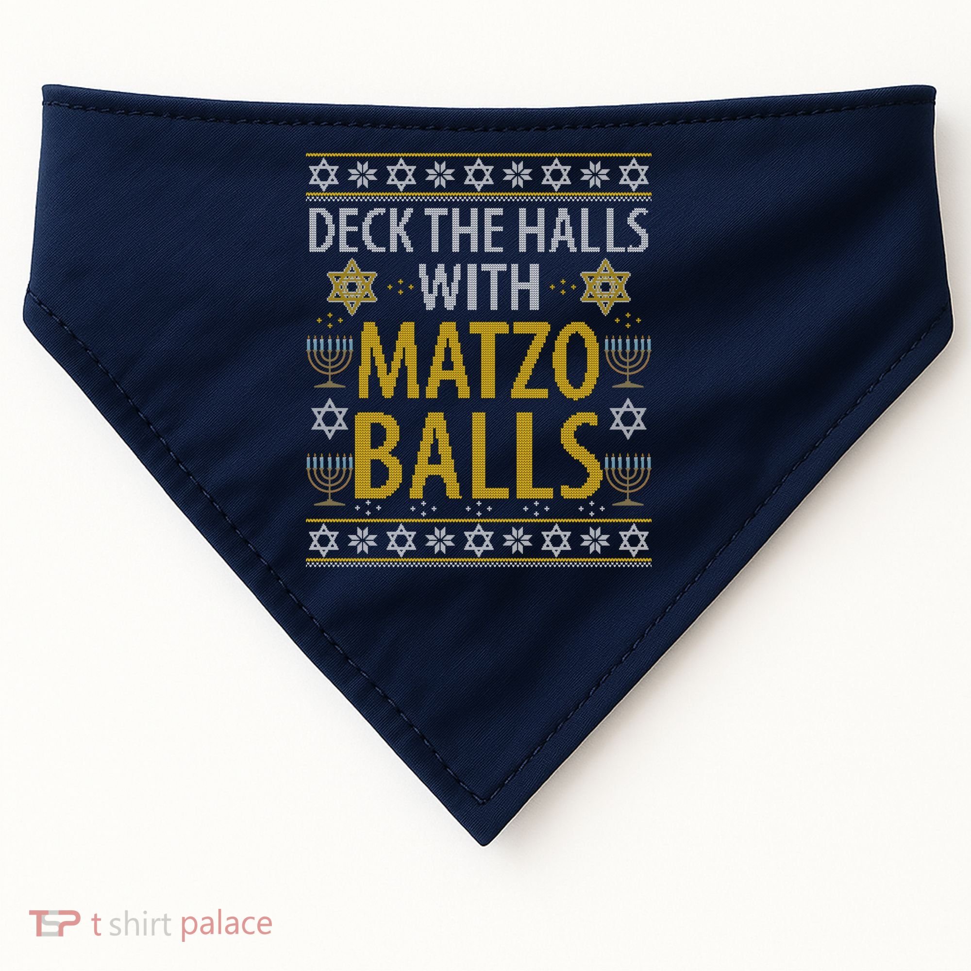Matzo Balls Funny Hanukkah Theme Holiday Idea Quote USA-Made Doggie Bandana