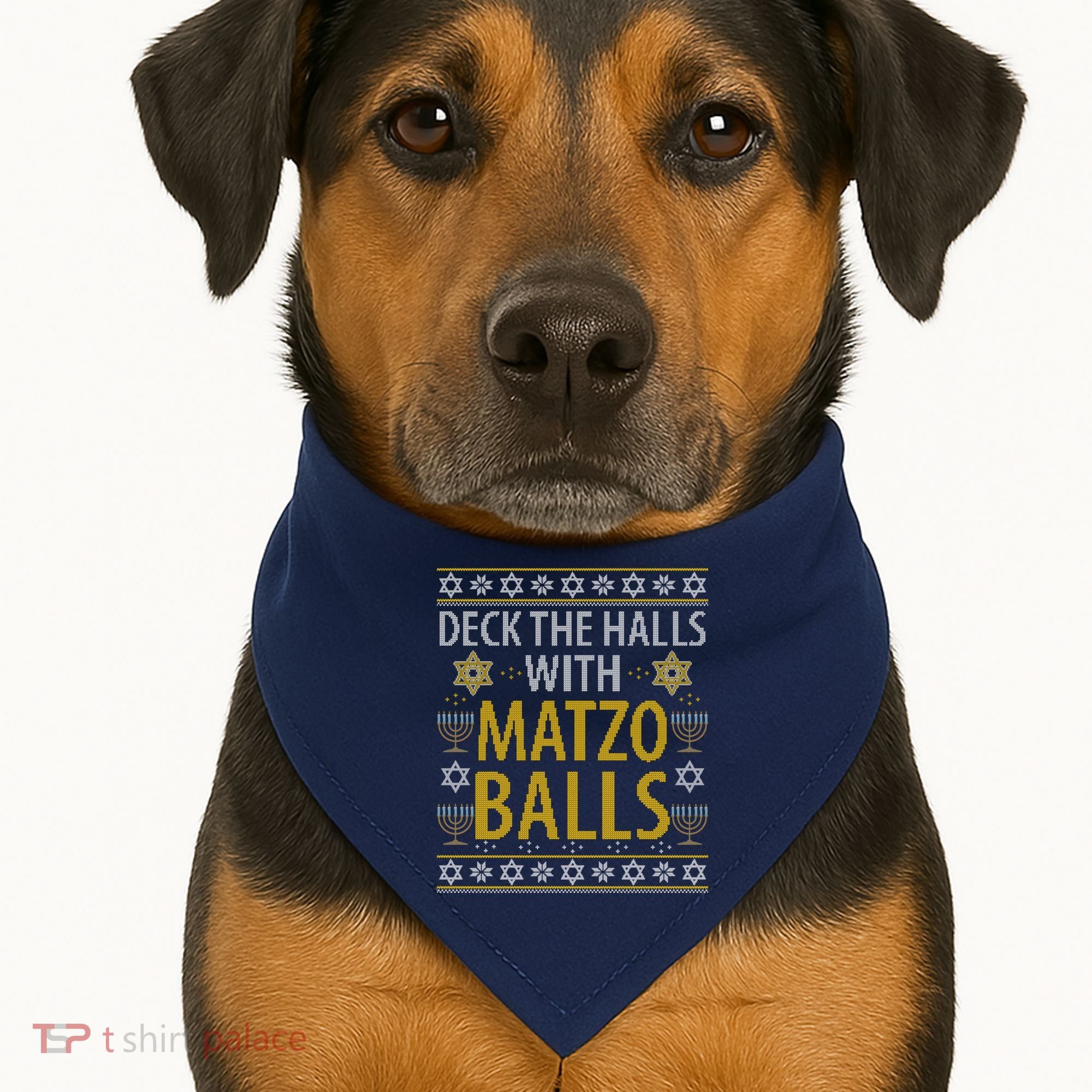 Matzo Balls Funny Hanukkah Theme Holiday Idea Quote USA-Made Doggie Bandana