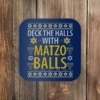 Matzo Balls Funny Hanukkah Theme Holiday Idea Quote Coaster thumb 0