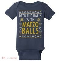 Matzo Balls Funny Hanukkah Theme Holiday Idea Quote Baby Bodysuit thumb 0