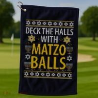 Matzo Balls Funny Hanukkah Theme Holiday Idea Quote Golf Towel thumb 1