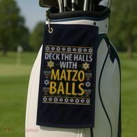 Matzo Balls Funny Hanukkah Theme Holiday Idea Quote Golf Towel thumb 2