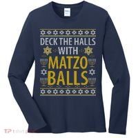Matzo Balls Funny Hanukkah Theme Holiday Idea Quote Women's Long Sleeve Shirt thumb 0