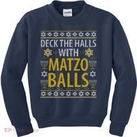 Matzo Balls Funny Hanukkah Theme Holiday Idea Quote Kids Sweatshirt thumb 0