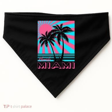 Miami Beach Florida Miami Palm Trees USA-Made Doggie Bandana