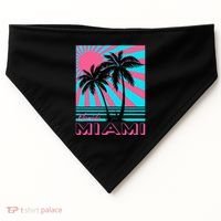 Miami Beach Florida Miami Palm Trees USA-Made Doggie Bandana thumb 0