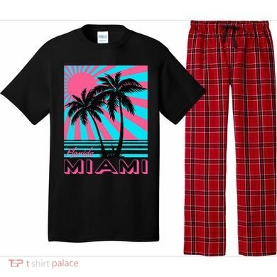 Miami Beach Florida Miami Palm Trees Pajama Set