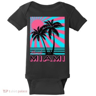 Miami Beach Florida Miami Palm Trees Baby Bodysuit