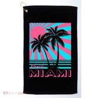 Miami Beach Florida Miami Palm Trees Golf Towel thumb 0