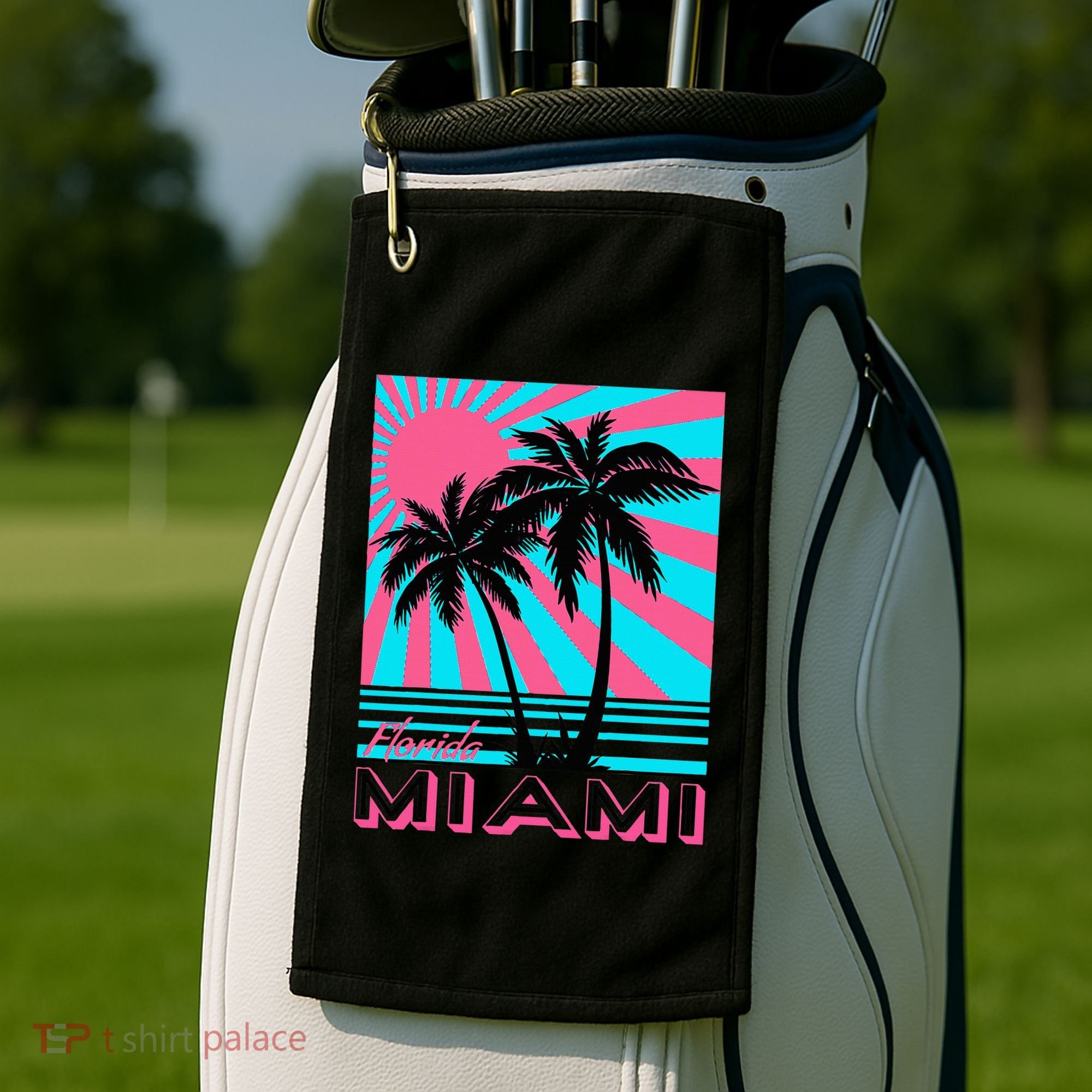 Miami Beach Florida Miami Palm Trees Golf Towel