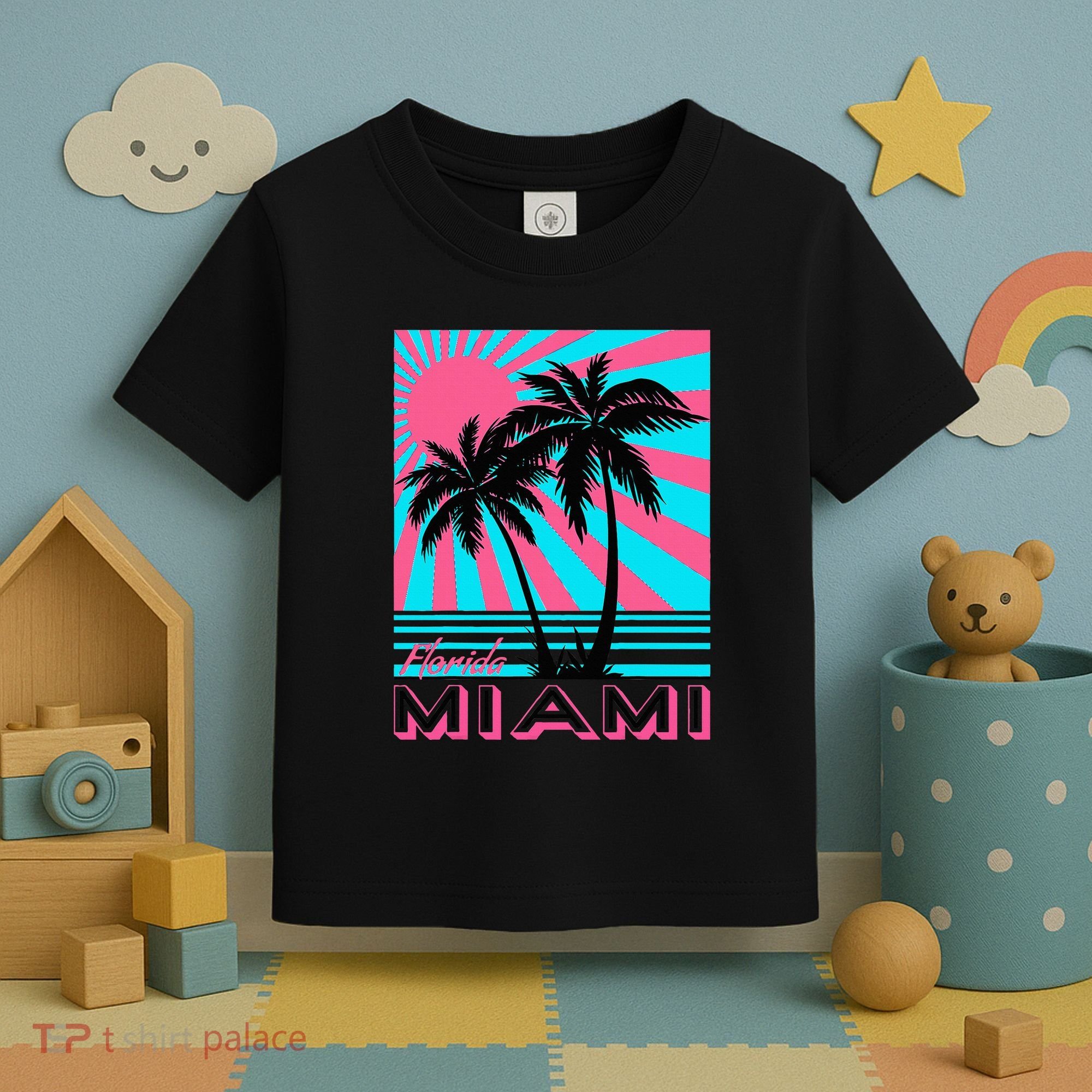 Miami Beach Florida Miami Palm Trees Toddler T-Shirt