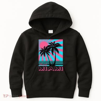 Miami Beach Florida Miami Palm Trees Kids Hoodie