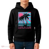 Miami Beach Florida Miami Palm Trees Kids Hoodie thumb 4