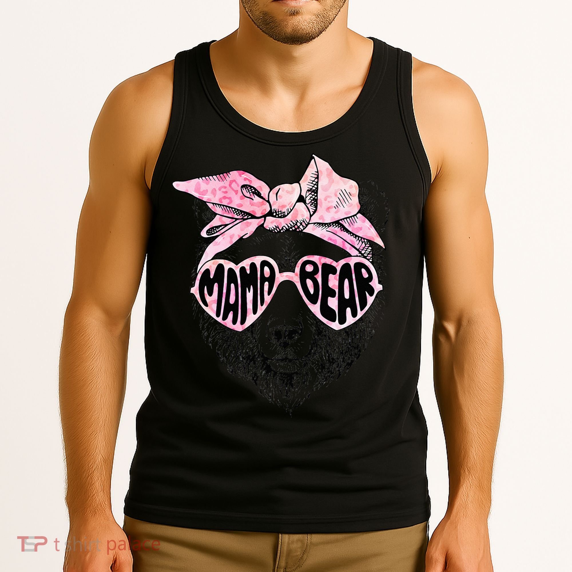 Mama Bear Face Sunglasses Grandma Mom Mommy Mother's Day Tank Top