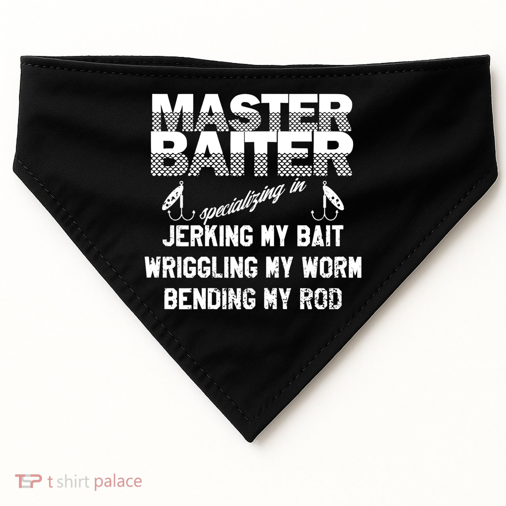 Master Baiter Funny Fishermans Skills List Gift USA-Made Doggie Bandana