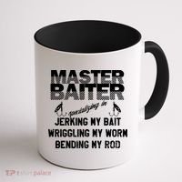 Master Baiter Funny Fishermans Skills List Gift Coffee Mug thumb 1