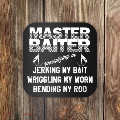 Master Baiter Funny Fishermans Skills List Gift Coaster