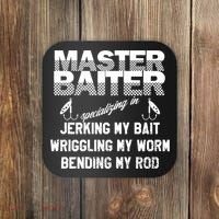 Master Baiter Funny Fishermans Skills List Gift Coaster thumb 0