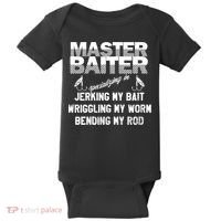 Master Baiter Funny Fishermans Skills List Gift Baby Bodysuit thumb 0