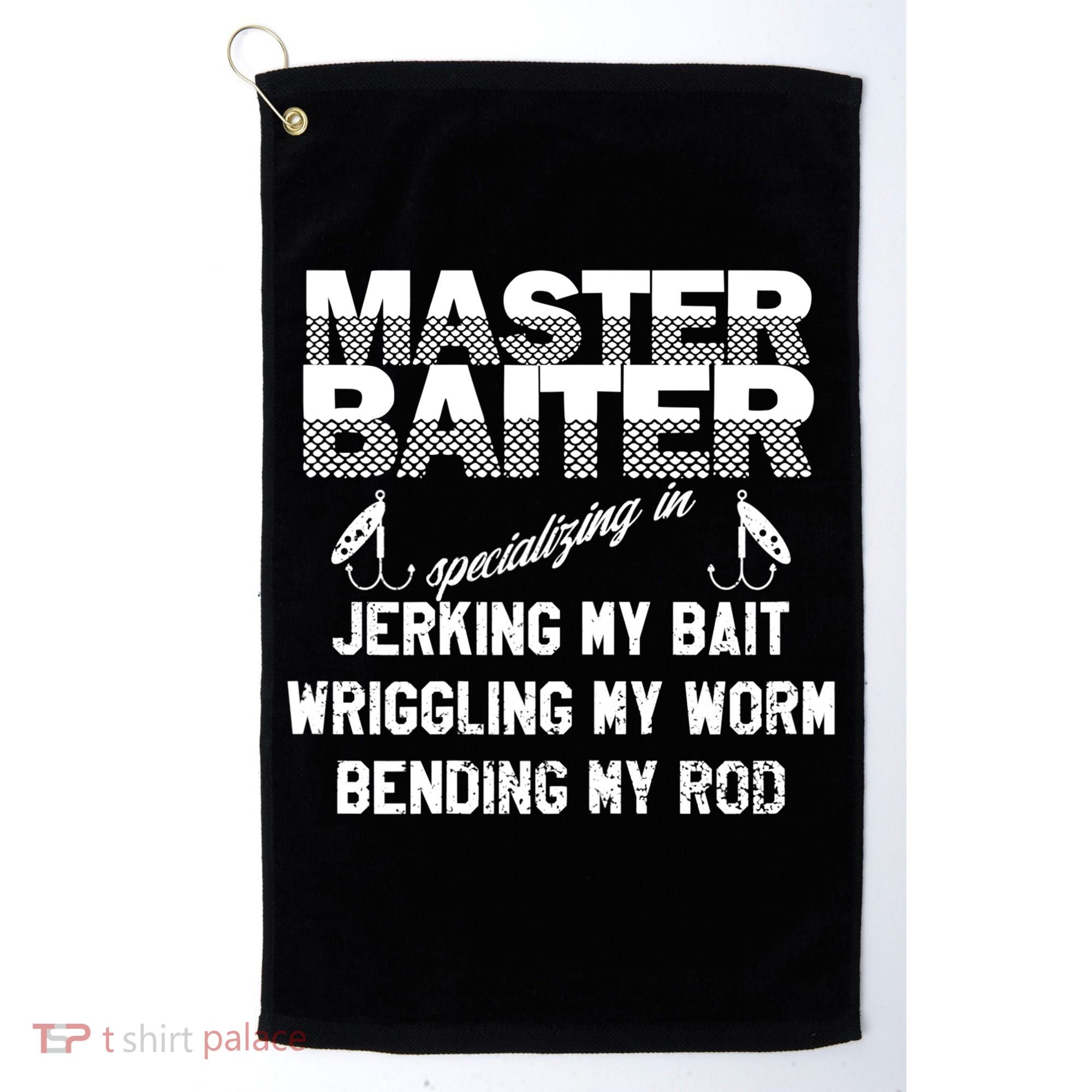 Master Baiter Funny Fishermans Skills List Gift Golf Towel