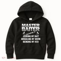 Master Baiter Funny Fishermans Skills List Gift Kids Hoodie thumb 0