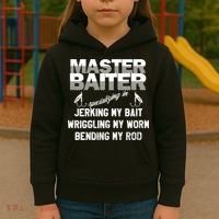 Master Baiter Funny Fishermans Skills List Gift Kids Hoodie thumb 3