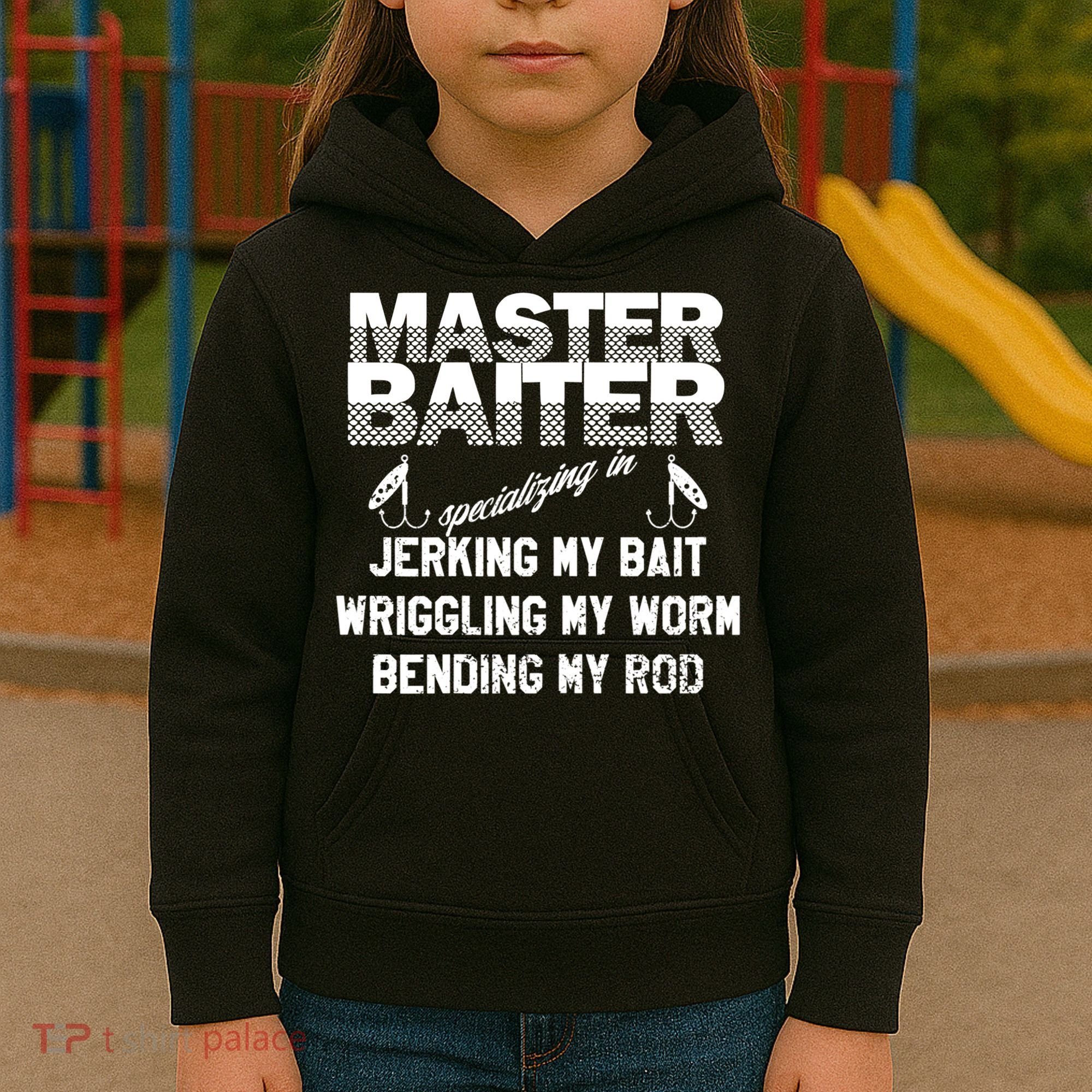 Master Baiter Funny Fishermans Skills List Gift Kids Hoodie