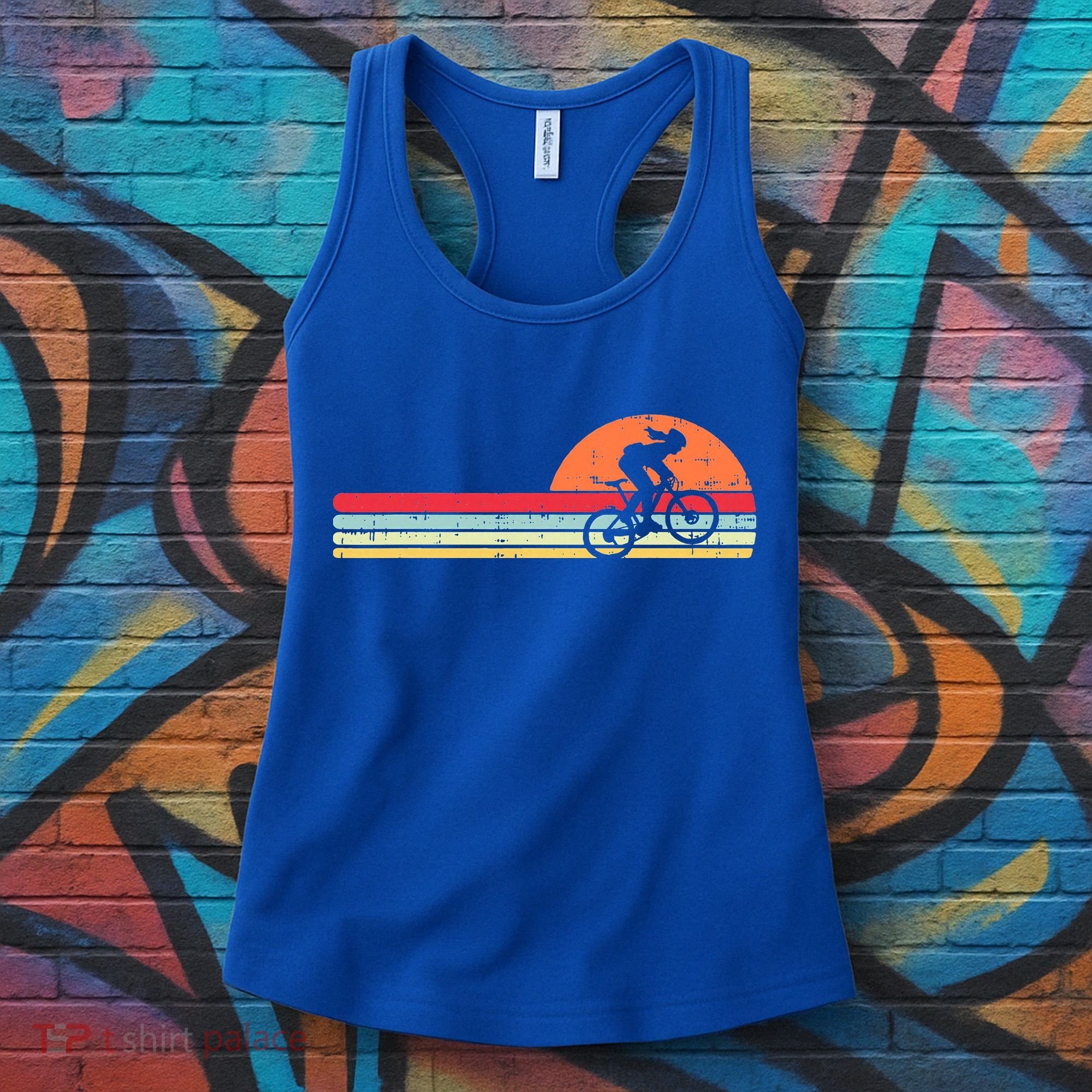 Mountain Bike Girl Retro Cycling Bicycle Rider Women's Tank Top