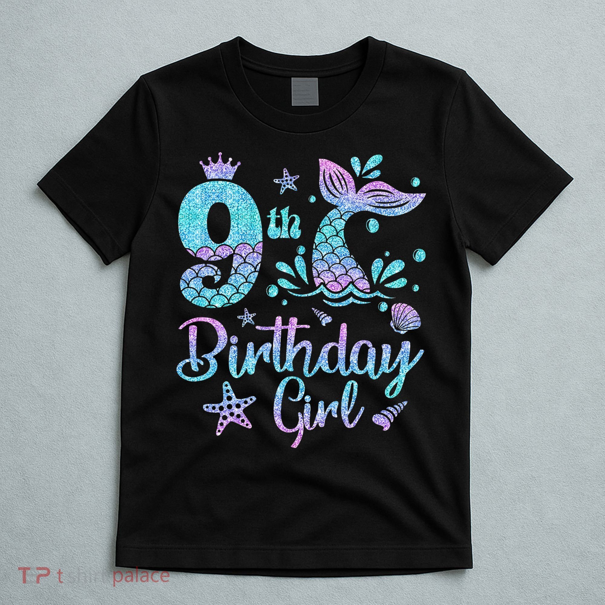Mermaid Birthday Girl 9 Year Old Its My 9th Bday Mermaid T-Shirt