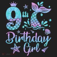 Mermaid Birthday Girl 9 Year Old Its My 9th Bday Mermaid Beanie thumb 2