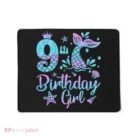 Mermaid Birthday Girl 9 Year Old Its My 9th Bday Mermaid Mousepad thumb 0