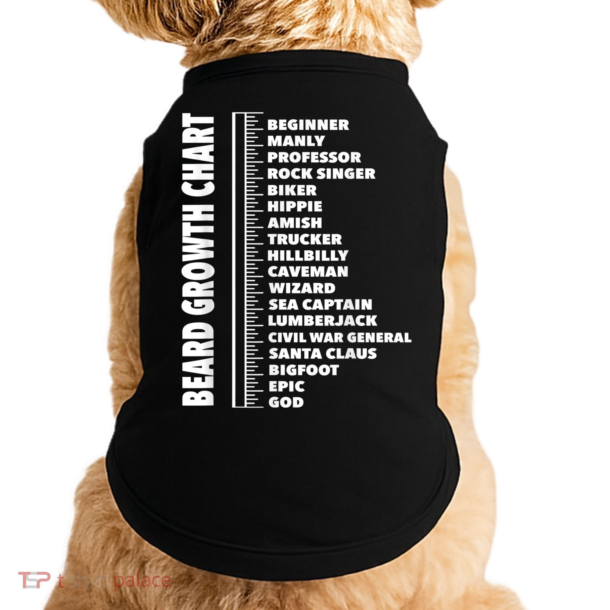 Mens Beard Growth Chart Length Ruler Cute Funny Joke Doggie Tank