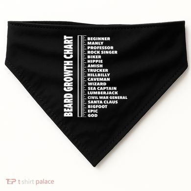 Mens Beard Growth Chart Length Ruler Cute Funny Joke USA-Made Doggie Bandana