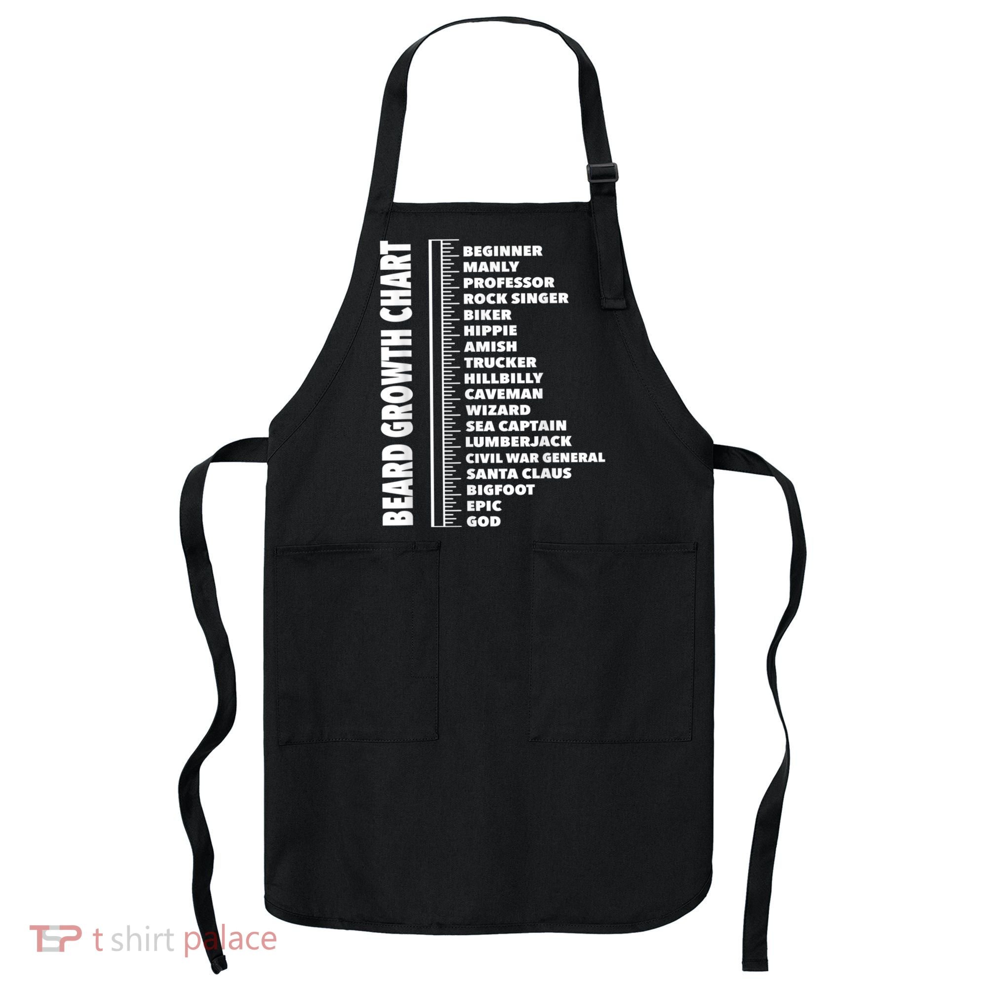 Mens Beard Growth Chart Length Ruler Cute Funny Joke Apron