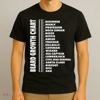 Mens Beard Growth Chart Length Ruler Cute Funny Joke T-Shirt thumb 3