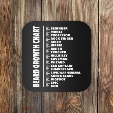 Mens Beard Growth Chart Length Ruler Cute Funny Joke Coaster