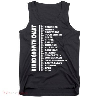 Mens Beard Growth Chart Length Ruler Cute Funny Joke Tank Top
