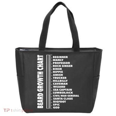 Mens Beard Growth Chart Length Ruler Cute Funny Joke Tote Bag
