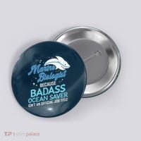 Marine Biologist Gift Marine Biology Ocean Scientist Shark Button thumb 0
