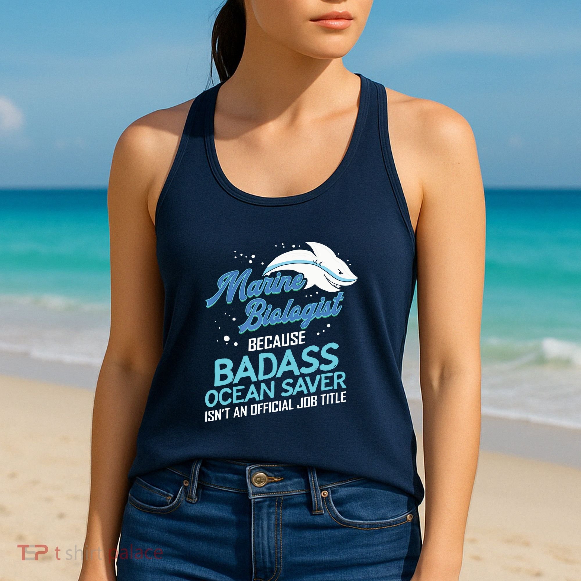 Marine Biologist Gift Marine Biology Ocean Scientist Shark Women's Tank Top