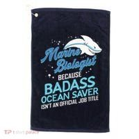 Marine Biologist Gift Marine Biology Ocean Scientist Shark Golf Towel thumb 0