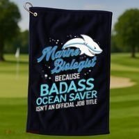 Marine Biologist Gift Marine Biology Ocean Scientist Shark Golf Towel thumb 1