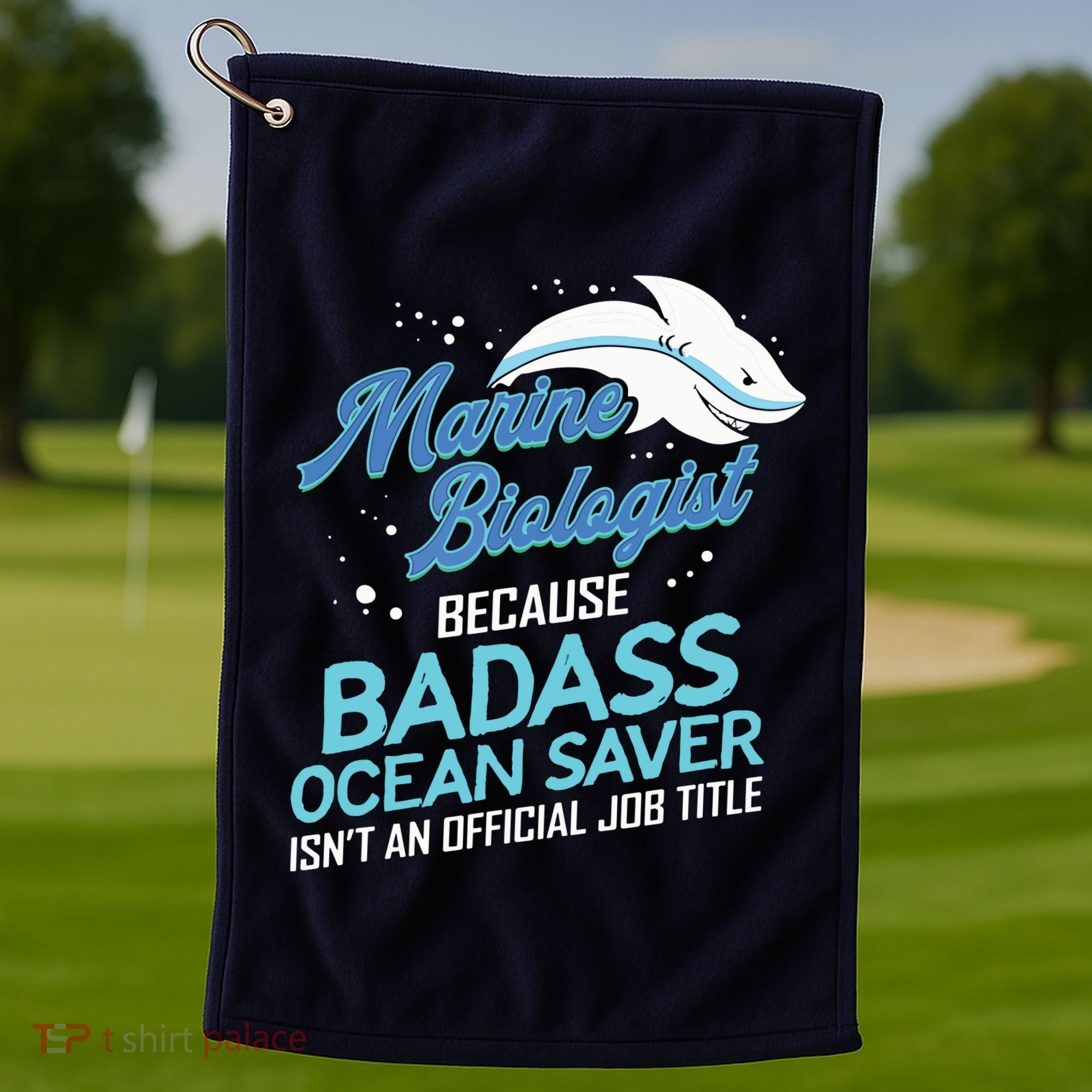 Marine Biologist Gift Marine Biology Ocean Scientist Shark Golf Towel
