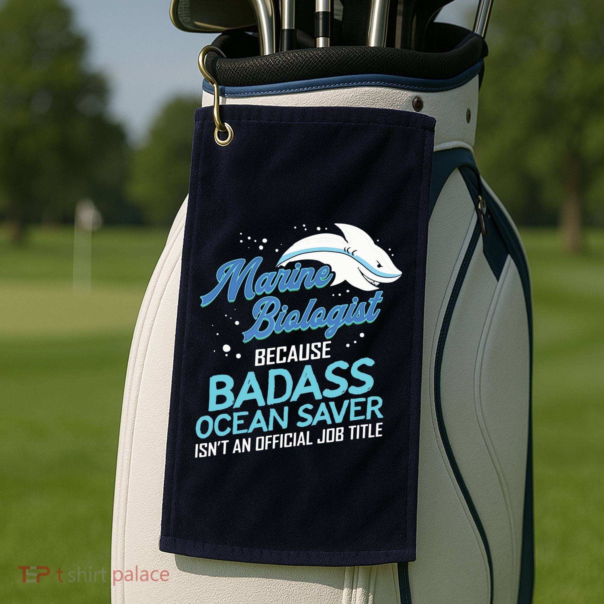 Marine Biologist Gift Marine Biology Ocean Scientist Shark Golf Towel